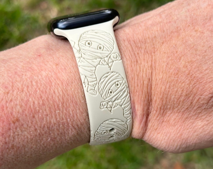 Halloween fall apple watch band for watch  mummy band engraved silicone 38mm 40mm 41mm 42mm 44mm 45mm mummy gift