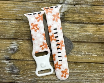 Christmas gingerbread watch band for apple watch silicone holiday  38mm 40mm 41mm 42mm 44mm 45mm gift