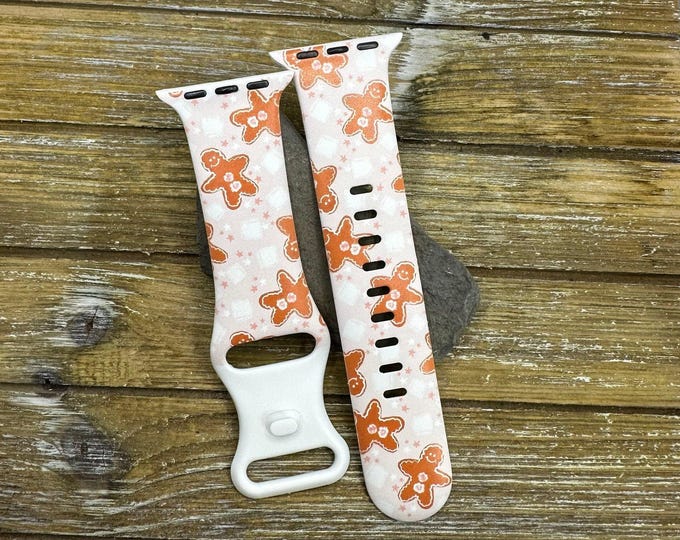 Christmas gingerbread watch band for apple watch silicone holiday  38mm 40mm 41mm 42mm 44mm 45mm gift