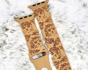 Women's Engraved Owl Apple watch band Strap 38-49mm Series 1-11 Gift for Her/Mom Christmas Gift
