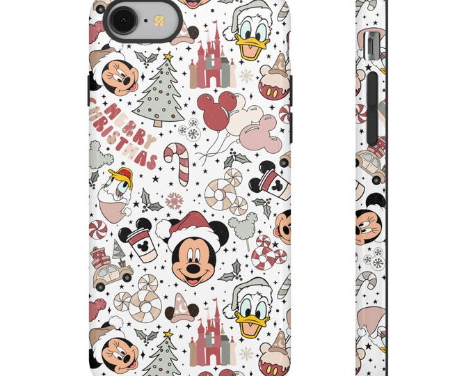 Christmas Mouse Phone Case Cover fit for iPhone 16 15 Pro Max, 14 Plus, 13, 12, 11, XR, XS & Samsung S23, S22, A54, A53, Pixel 8, 7