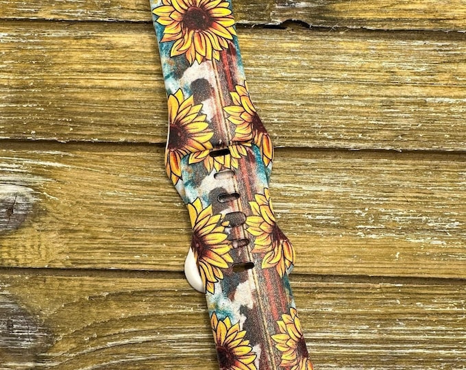 Womens watch band for apple samsung floral sunflowers watch strap 38mm 40mm 41mm 42mm, 44mm, 45mm gift