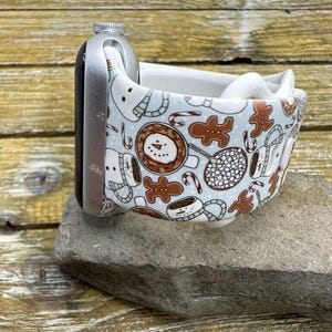 Christmas  watch band apple watch gingerbread & marshmallows winter 38mm 40mm 41mm 42mm 44mm 45mm gift