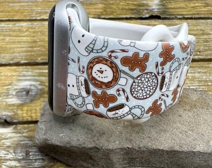 Christmas  watch band apple watch gingerbread & marshmallows winter 38mm 40mm 41mm 42mm 44mm 45mm gift