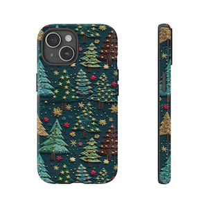 Christmas Trees Phone Case Cover fit for iPhone 15 Pro Max, 14 Plus, 13, 12, 11, XR, XS & Samsung S23, S22, A54, A53, Pixel 8, 7