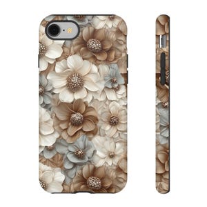 Bohemian Flowers Tough Phone Case, Floral Phone Cover, Impact Resistant Phone Case / iPhone 16, 15, 14, 13, 12, 11, Samsung, Google Pixel