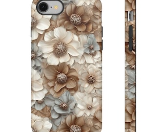 Bohemian Floral Tough Phone Case: Impact Resistant Cover