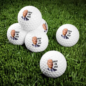 Pelotas de golf graciosas, regalo de broma, ayuda, estoy perdido, pelota de golf de Joe Biden, pelotas de golf, regalo para hombre confundido, Joe el dormilón, regalo de broma para él, regalo de Navidad imagen 5