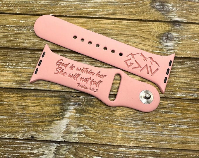 Engraved watch band for apple watch christian god is greater watch band | bible verse sayings 38mm 40mm 41mm 42mm 44mm 45mm 49mm gift