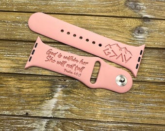 Engraved watch band god greater highs/lows compatible with apple 38 40 41 42 44 45 49mm gift