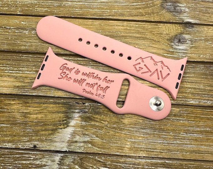 Engraved watch band god greater highs/lows compatible with apple 38 40 41 42 44 45 49mm gift