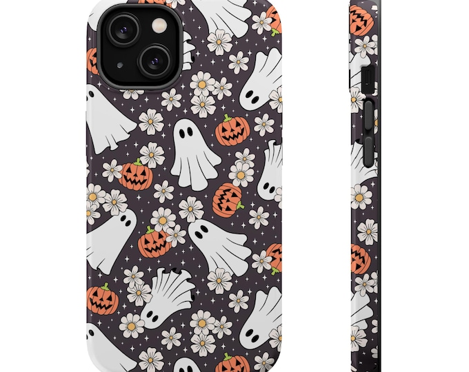 Halloween Floral MagSafe Phone Case: iPhone 16 15 14 13, Tough Protection