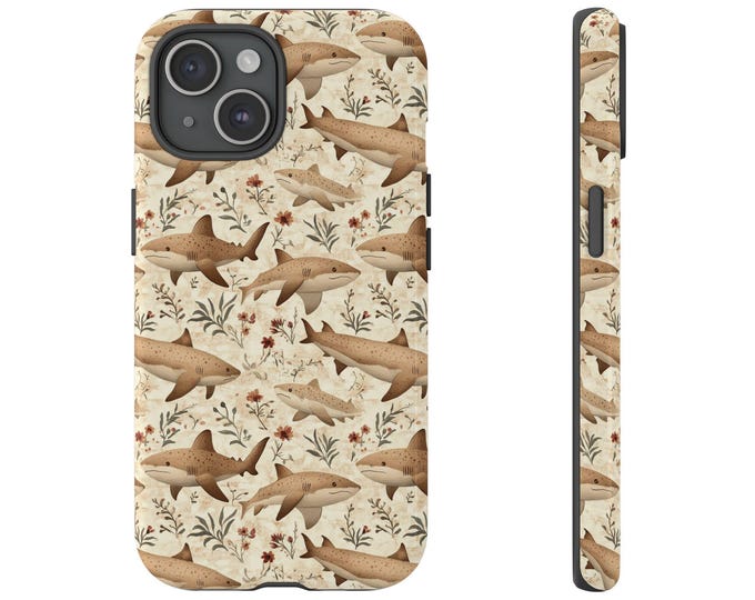 Tropical Floral Phone Case – Summer Beach Design for iPhone 16 15 14 13 & Galaxy S24 S23 S22 S21 – Whale Shark Aesthetic Cover