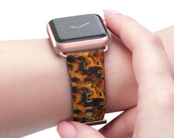 Correa de Apple Watch de carey para mujer: correa de piel sintética de 38-49 mm para Series 1-11 Ultra SE. Regalo para el Día de la Madre.