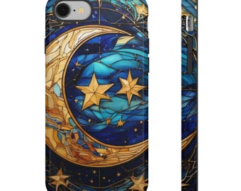 Celestial Moon Phone case for Iphone 16 15 14 13 Samsung Galaxy S25 S24 S23 Google Pixel 9 8 7 Tough Case