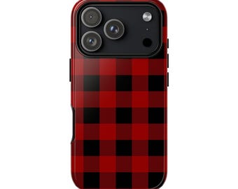 Plaid Vintage Christmas Tough Phone Cases - iPhone 17 16 15 Pro Max, 14 Plus, 13 Samsung S25 S24 S23, S22, A54, A53, Pixel 8, 7