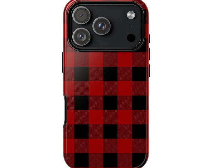 Plaid Vintage Christmas Tough Phone Cases - iPhone 17 16 15 Pro Max, 14 Plus, 13 Samsung S25 S24 S23, S22, A54, A53, Pixel 8, 7