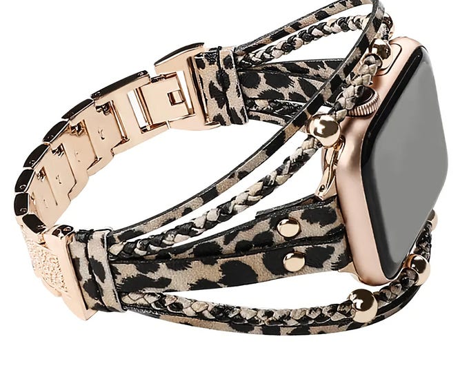 Leopard print apple watch band women's designer strap jewerly 38mm 40mm 41mm 42mm 44mm 45mm