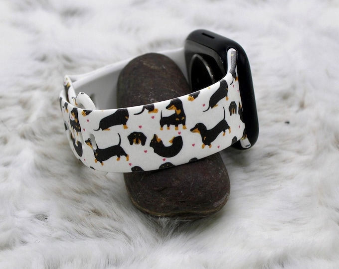 Weiner dog watch band for apple watch  dachshund  silicone weiner dog 38/40/41mm, 42/44/45/49mm dog mom gift gift