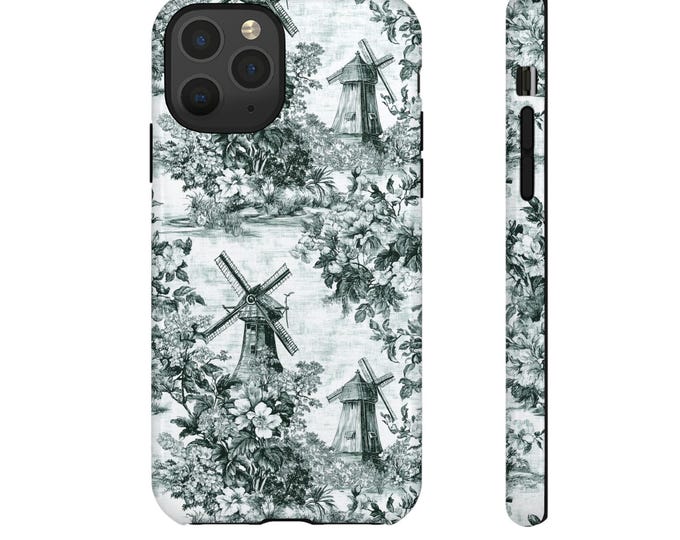 Vintage Toile Floral Phone Case: Impact-Resistant Cover for iPhone, Samsung, Google Pixel
