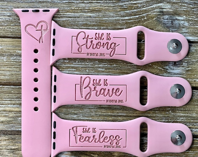 Christian watch band compatible iwatch band engraved  silicone watch 38/40 42/44/49 se gifts for her gift