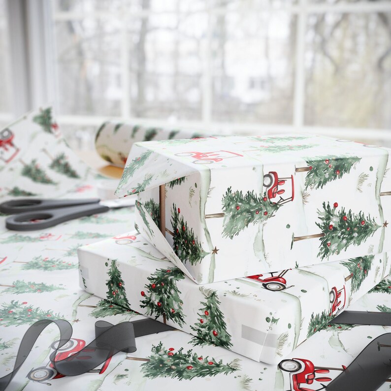 Golf Gift Wrapping Paper Roll, Christmas Gift Wrap for Him, Glossy Golf Cart Gift Wrap - Holiday Golf Gift Wrap, Golf Themed Wrapping Paper, image 15