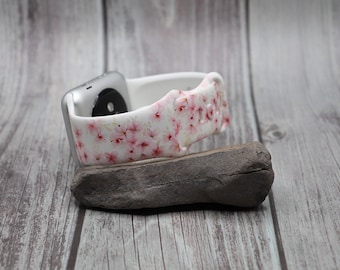 Floral watch band for apple watch samsung band cherry boho silicone watch 38/40/41 42/44/45/49 ultra strap women gift