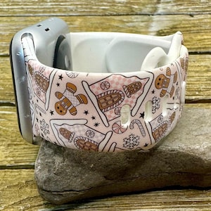 Christmas gingerbread house watch band for apple watch silicone holiday winter  38mm 40mm 41mm 42mm 44mm 45mm gift