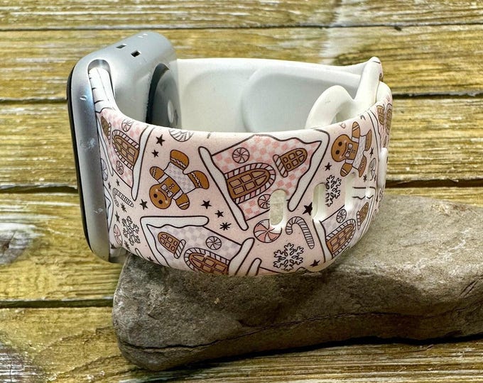 Christmas gingerbread house watch band for apple watch silicone holiday winter  38mm 40mm 41mm 42mm 44mm 45mm gift