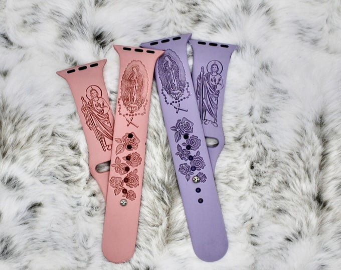Virgin mary watch band for apple watch iwatch band silicone watch 38/40/41 42/44/45/49 strap laser jesus god christian watch band