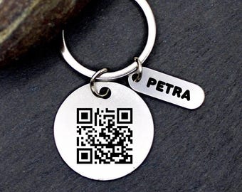 Personalized QR Code Keychain Custom Music Code or URL Keychain Custom Interactive Keychain Custom Mother's Day  Father's Day Gift