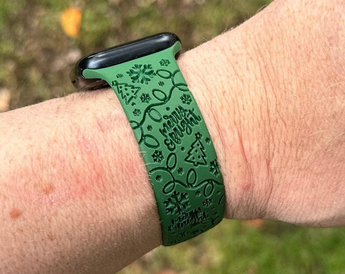 Christmas watch band for apple watch compatible laser engraved, 38/40/41mm, 42/44/45mm, series 1,2,3,4,5,6,7,8 gift