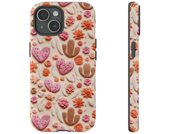 Western Cactus Theme Valentines iPhone Samsung Tough Cases