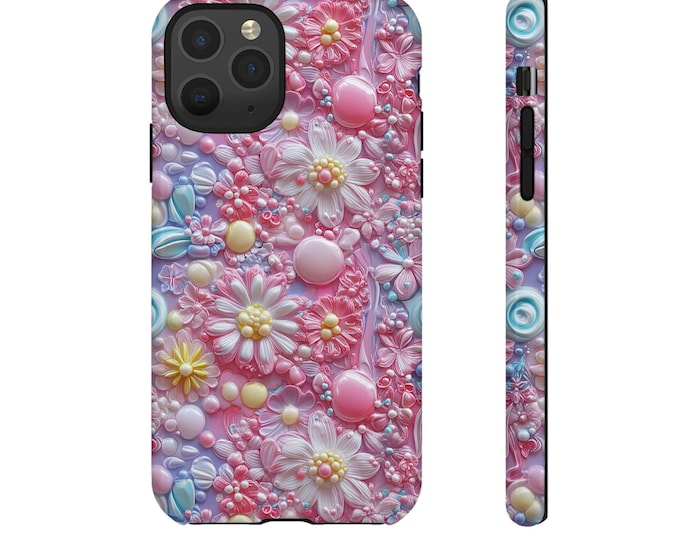 Floral Phone Case: 3D Vibrant Flower Design, Durable Boho Cover