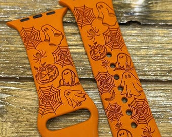 Halloween watch band for apple watch strap | jewelry | silicone laser engraved 38mm 40mm 41mm 42mm 44mm 45mm 49mm gift