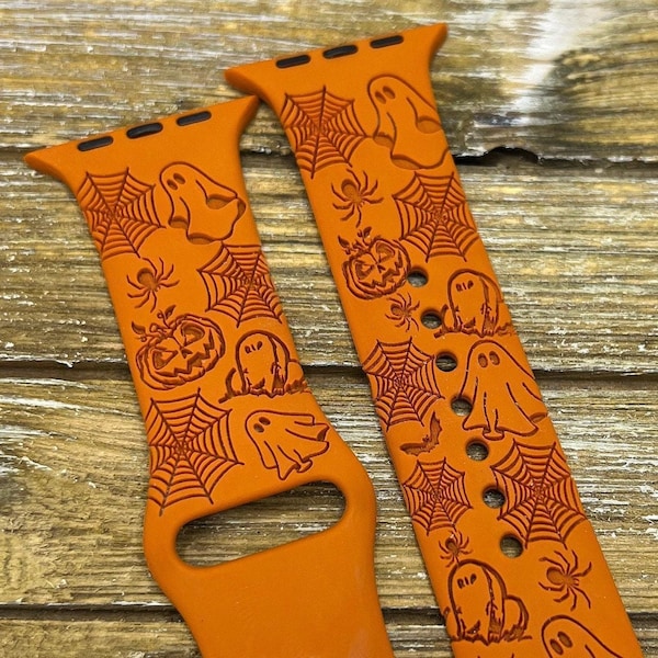 Halloween watch band for apple watch strap | jewelry | silicone laser engraved 38mm 40mm 41mm 42mm 44mm 45mm 49mm gift
