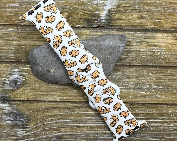 Thanksgiving fall watch band for apple watch thanksgiving pumpkin pie  38 40 41 42 44 45 49mm hello fall autumn gift