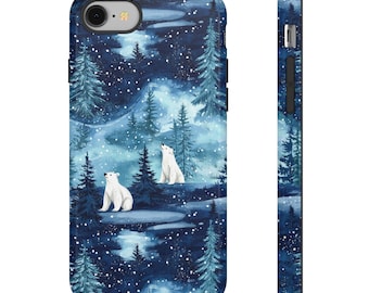 Christmas Polar Bear Phone Case | Arctic Winter Design for iPhone 16-14 & Samsung S24-S22 | Holiday Gift Idea