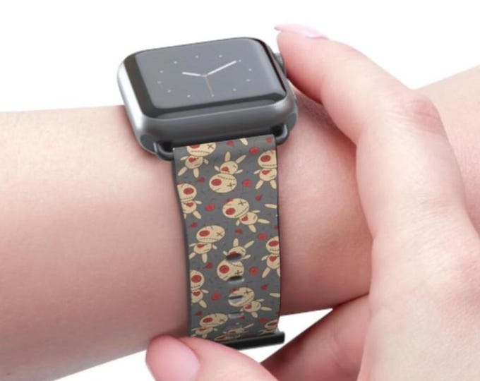 Halloween Voodoo Doll Apple Watch Band: Creepy Vegan Leather Strap, Halloween Style
