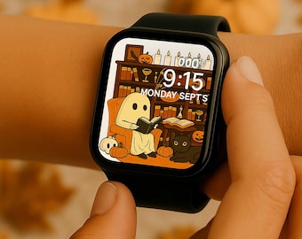 Halloween Ghost Apple Watch Face, Watch Background, Women's Apple Watch Wallpaper  Instant Download Cute Halloween Fall  Design, Smart Watch