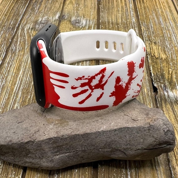 Bloody watch band for apple iwatch tpu silicone blood splatter band 38mm 40mm 41mm 42mm 44mm 45mm fall spooky band gift