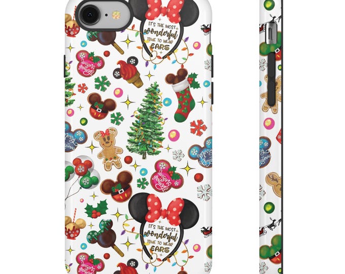 Christmas Mouse Phone Case Cover fit for iPhone 15 Pro Max, 14 Plus, 13, 12, 11, XR, XS & Samsung S23, S22, A54, A53, Pixel 8, 7