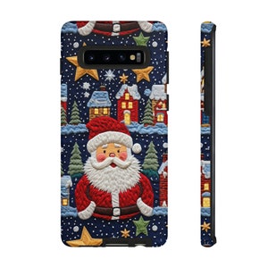 Embroidered Santa Phone Case: Winter Cottagecore Tough Case image 3