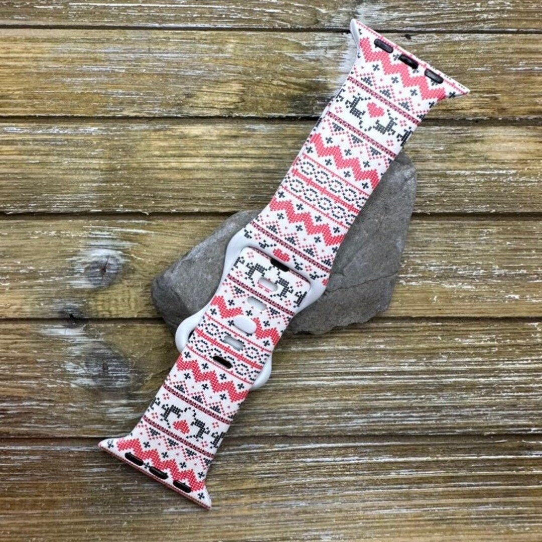 Cross Stitch Christmas Watch Band Apple Watch Silicone Winter Etsy
