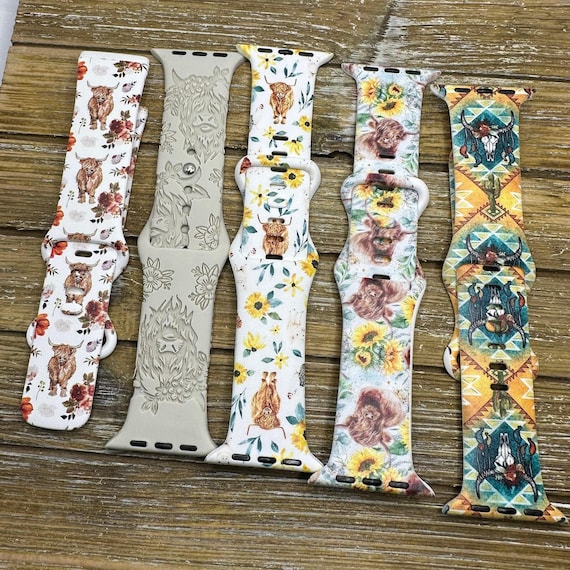 Western Apple Watch Band Highland Cow Collection Strap 38mm 40mm