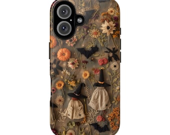 Halloween Witches Phone Case: Spooky Floral Design
