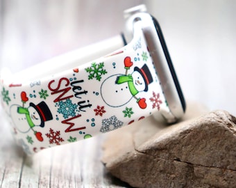 Christmas winter watch band for apple watch samsung watch womens watch band silicone 20mm 22mm 38mm 40mm 41mm 42mm 44mm 45mm let it snow