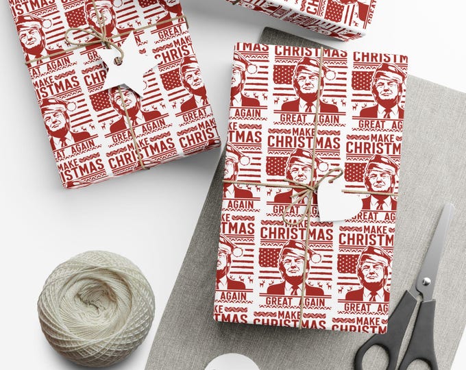 Trump Christmas Wrapping Paper | Trump Gift |Make Christmas Great Again Wrapping Paper | Funny Christmas Gift Paper | MAGA Gift Wrap