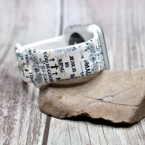 Cinturino per orologio con versetto della Bibbia cristiana: floreale per iWatch o Samsung