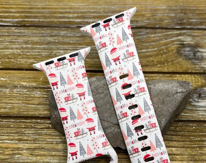 Holiday santa watch band compatible with apple watch  38mm 40mm 41mm 42mm 44mm 45mm spooky band gift